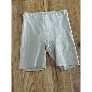 SPANX Mid Thigh Shapewear Shorts Sz S Beige Stretch Sculpt Compression